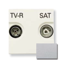 

N2251.8 PL Розетка TV-R-SAT проходная с накладкой, серия Zenit, цвет серебристый, ABB, Zenit N2251.8 PL