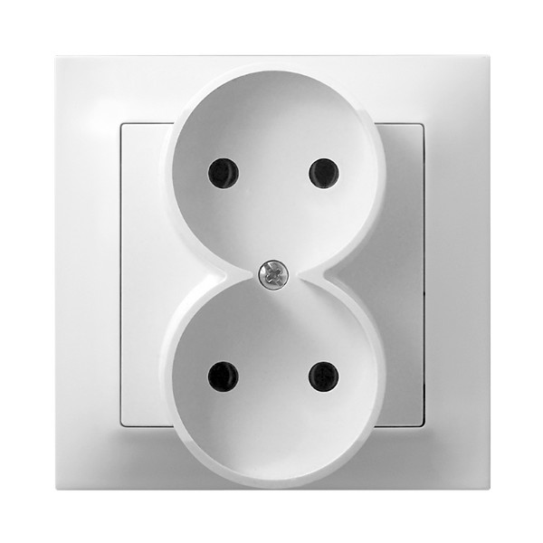 

Ospel Impresja Белый Розетка 2-я б/з, с рамкой GP-2Y/00, Impresja GP-2Y/00