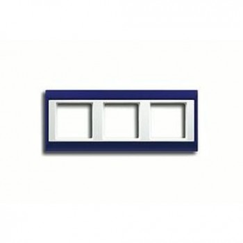 AP583BLWW Рамка A Plus Синий / Белый 3-постовая Jung фото