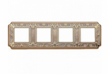 FD01354OP Рамка Siena Gold White Patina 4-постовая Fede фото