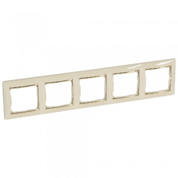 774155 Рамка Valena Слоновая кость / Золото 5-постовая Legrand фото