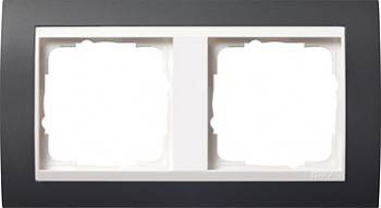 0212328 Рамка Event Черный / Белый 2-постовая Gira фото