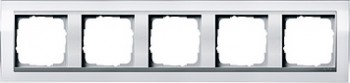 0215726 Рамка Event Clear Белый / Алюминий 5-постовая Gira фото