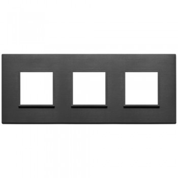 21644.18 Рамка Eikon Evo Черный алюминий 6 модулей Vimar фото