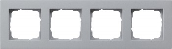 0214255 Рамка установочная для монтажа заподлицо E2 Алюминий 4-постовая Gira фото