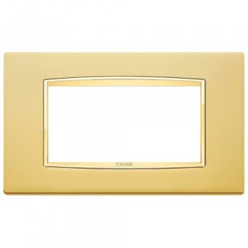 20654.G21 Рамка Eikon Chrome Classica Золото сатинированое 4 модуля Vimar фото