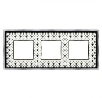 FD01473NECB Рамка Belle Epoque Porcelain Black lys / bright chrome 3-постовая гор/верт. Fede фото