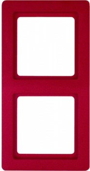 10126062 Рамка Q.1 Красный бархат 2-постовая вертикальная Berker фото