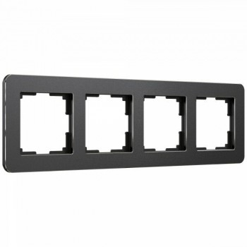 W0042608 Рамка на 4 поста (черная) Platinum Werkel a059219 фото