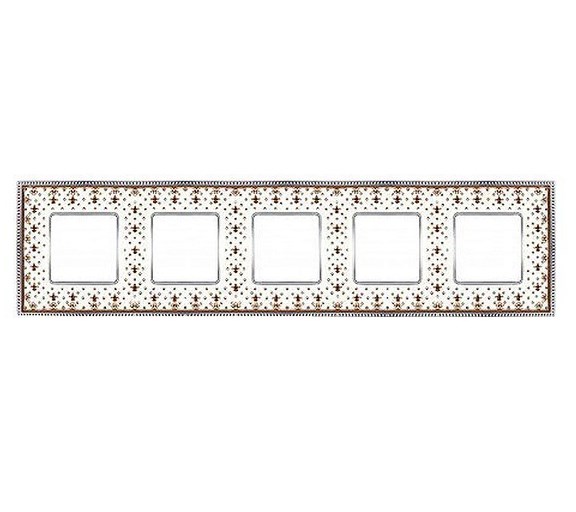 

FD01475MACB Рамка Belle Epoque Porcelain Brown LYS / Bright chrome 5-постовая гор/верт. Fede, Belle Epoque Porcelain FD01475MACB