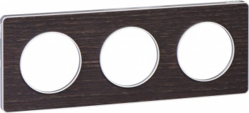 S53P806P Рамка Odace Венге / Алюминий 3-постовая Schneider Electric фото