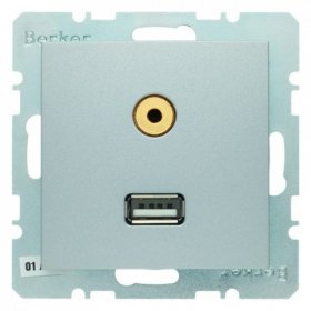 

3315391404 BMO USB/3.5mm AUDIO B.x цвет: алюминевый матовый Berker, S.1 3315391404