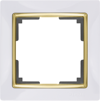 W0011933 Рамка на 1 пост (белый/золото) Snabb Werkel a051662 фото