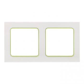 Рамка 2-ая Белый, зеленая линия EKF Стокгольм EXM-G-303-20 фото