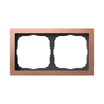 Рамка 2 поста металл медь Systeme Electric Artgallery pure GAL312502 фото