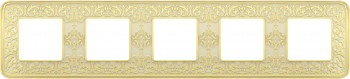 FD01375OP Рамка Emporio Gold White Patina 5-постовая Fede фото