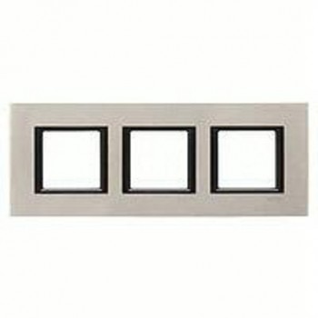 MGU68.006.7A2 Рамка Unica Class Лунный алюминий 3-постовая Schneider Electric фото