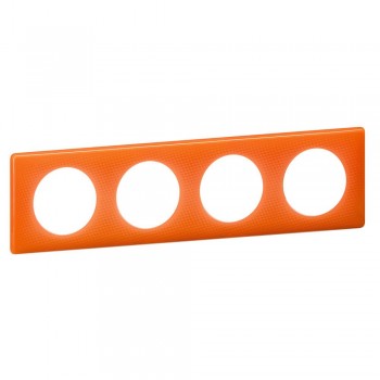 066654 Рамка Celiane Классика Оранжевый муар 4-постовая Legrand фото