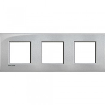 Рамка алюминий 2 + 2 + 2 модуля, алюминий Bticino Living Light Air LNE4802M3TE фото