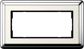 1002643 Рамка без перегородки Classix Хром / Кремовый 2-постовая Gira фото