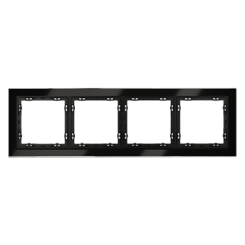 Рамка на 4 поста, черный,стекло Voltum S70 VLS110408 фото