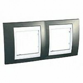 MGU6.004.824 Рамка Unica Хамелеон шампань / Белый 2-постовая Schneider Electric фото