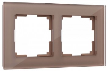 W0021142 Рамка на 2 поста (латте,стекло) Favorit Werkel a058819 фото