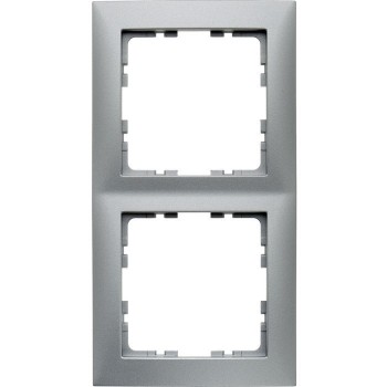 10129939 Рамка S.1 Алюминий матовый 2-постовая вертикальная Berker фото