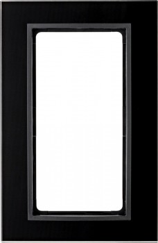 13096616 Рамка с большим вырезом B.7 Черное стекло 2-постовая Berker фото