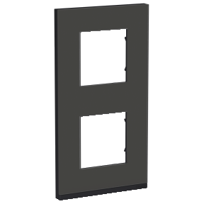 NU6004V86 Рамка Unica Pure Черное стекло / антрацит 2-постовая вертикальная Schneider Electric фото