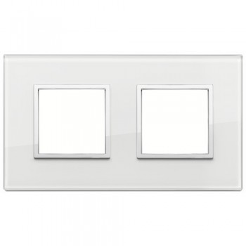 21643.70 Рамка Eikon Evo белый бриллиант 4 модуля Vimar фото