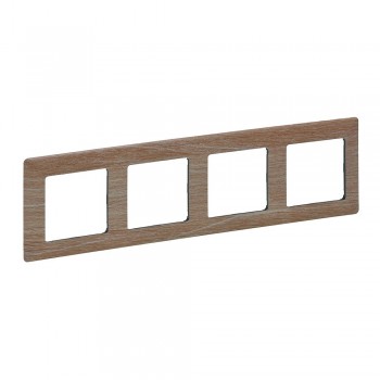 754184 Рамка Valena Life Светлое дерево 4-постовая Legrand фото