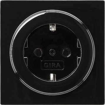 

018847 Розетка с заземляющими контактами 16А/250В Черный Gira S-color, S-color 018847