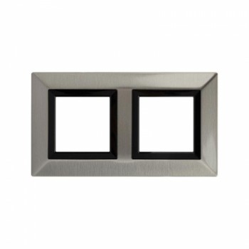 Рамка из металла никелированная 4 модуля DKC Avanti 4409854 фото