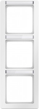 10136019 Рамка Q.1 Алюминий / Полярная белизна 3-постовая вертикальная Berker фото