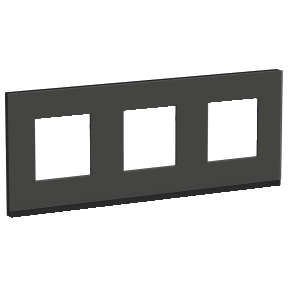 NU600686 Рамка Unica Pure Черное стекло / антрацит 3-постовая Schneider Electric фото