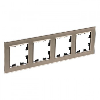 Рамка четверная шампань стекло Systeme Electric (Schneider Electric) AtlasDesign Nature ATN320504 фото