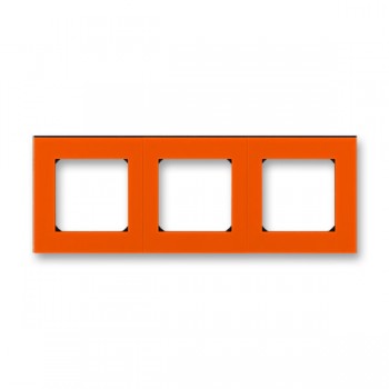 3901H-A05030 66W Рамка ABB Levit  Оранжевый / Дымчатый чёрный 3-постовая 2CHH015030A6066 фото
