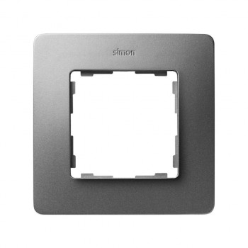 8200610-093 Рамка декоративная, 1 пост, Simon 82 Detail Original, алюминий-белый фото