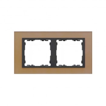 82827-34 Рамка декоративная, 2 поста, Simon 82 Nature, Стекло, медь-графит фото