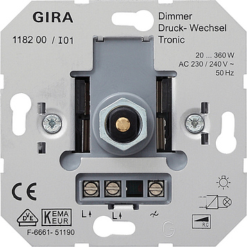 

118200 Светорегулятор электронный 360 Вт Gira, Studio 118200