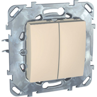 

MGU5.211.25ZD Двухклавишный выключатель (сх.5) бежевый Schneider Electric, Unica Хамелеон MGU5.211.25ZD