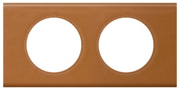 069422 Рамка Celiane Кожа/Текстиль Кожа карамель 2-постовая Legrand фото