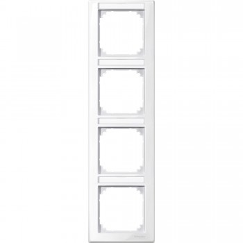 MTN470419 Рамка с полем для надписи M-Smart Полярный белый 4-постовая вертикальная Merten фото