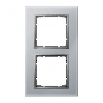 10126414 Рамка B.7 Алюминий, стекло 2-постовая вертикальная Berker фото