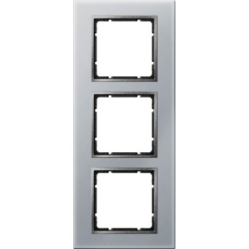 10136414 Рамка B.7 Алюминий, стекло 3-постовая вертикальная Berker фото