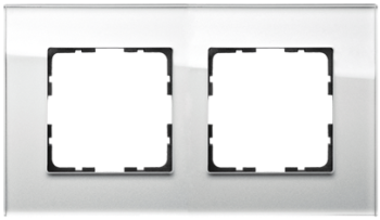 Рамка стекло белый 2-постовая Jasmart G-Glass G1002GW фото