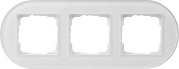 0213130 Рамка установочная Studio Белое стекло 3-постовая Gira фото