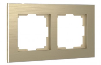 W0021711 Рамка на 2 поста (шампань) Aluminium Werkel a052313 фото