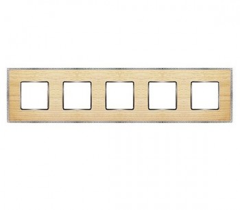 FD01455OCB Рамка Belle Epoque Wood OAK / bright chrome 5-постовая гор/верт. Fede фото